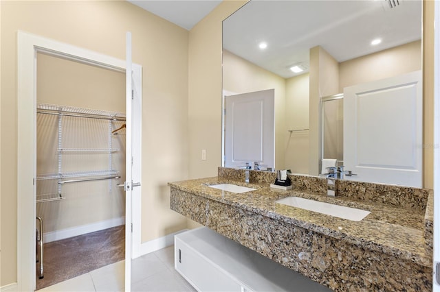 3149 Brasilia Ave, Kissimmee, FL 34747 - full bathroom with tile patterned floors and double vanity