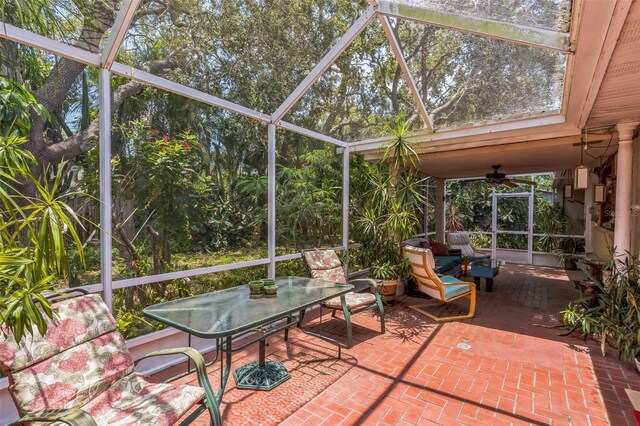 251 Tropic Blvd W, Largo, FL 33770 - sunroom with a ceiling fan and outdoor dining space