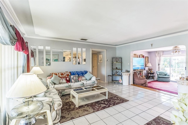 251 Tropic Blvd W, Largo, FL 33770 - tiled living area with ornamental molding