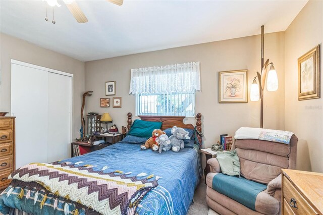 251 Tropic Blvd W, Largo, FL 33770 - bedroom featuring a closet and a ceiling fan