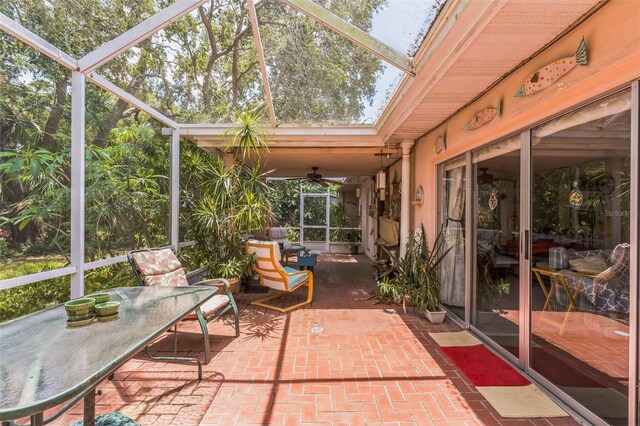 251 Tropic Blvd W, Largo, FL 33770 - sunroom with a ceiling fan and a skylight