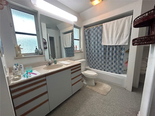 18620 Wayne Rd, Odessa, FL 33556 - bathroom featuring vanity, toilet, shower / tub combo, and healthy amount of natural light