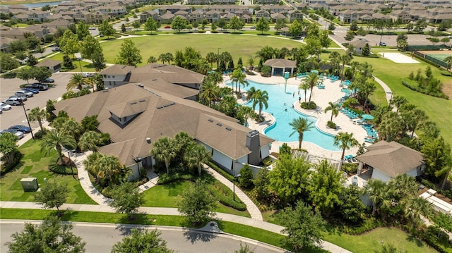 13452 Sagestone Dr, Winter Garden, FL 34787 - aerial perspective of suburban area featuring a pool area