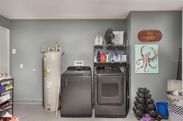 719 Stevelynn Cir, Winter Garden, FL 34787 - laundry room featuring electric water heater and washer and dryer