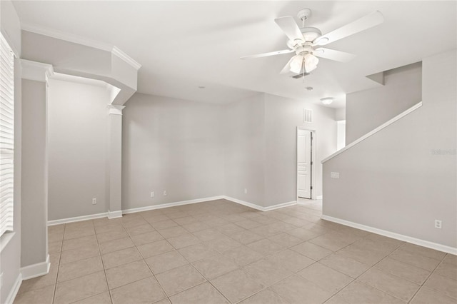 7715 Anselmo Ln, Windermere, FL 34786 - spare room with ceiling fan, baseboards, and light tile patterned floors