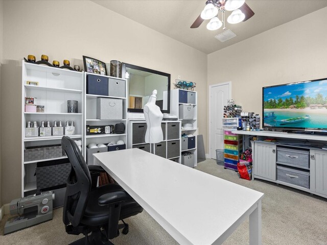 1319 Johns Cove Ln, Oakland, FL 34787 - office with light colored carpet and ceiling fan