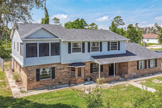 1601 Randolph St, Deltona, FL 32725 - view of front of house with brick siding, a shingled roof, and a front yard