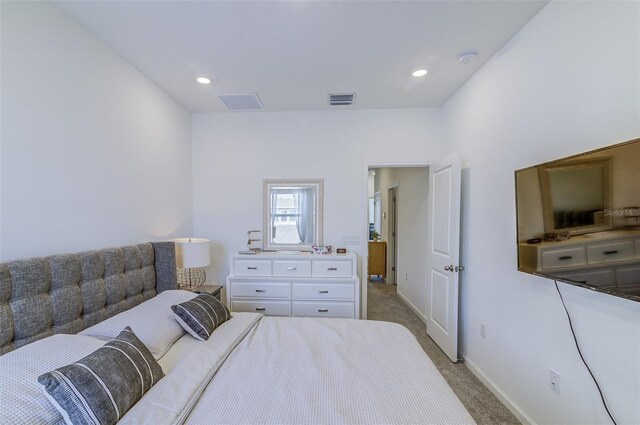 625 Dogfish Ln, Debary, FL 32713 - bedroom with light carpet, baseboards, and recessed lighting