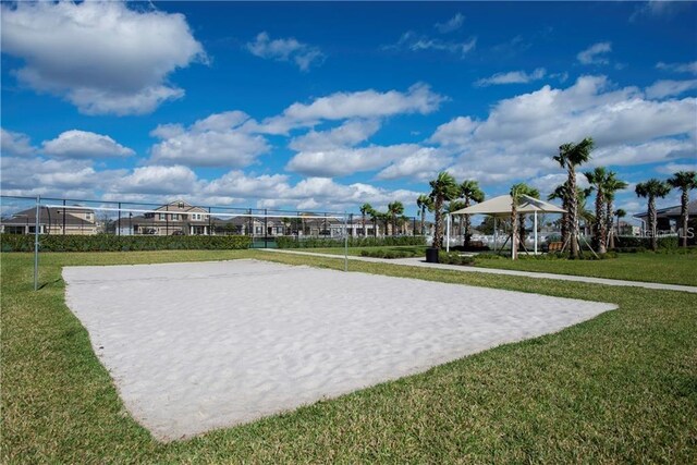 15241 Sunrise Grove Ct, Winter Garden, FL 34787 - surrounding community featuring volleyball court, a gazebo, and a yard