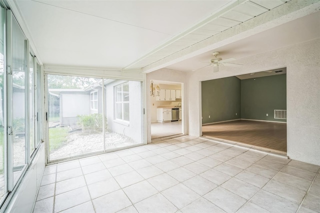 2015 Gardenia Landings Ln, Sun City Center, FL 33573 - unfurnished sunroom with ceiling fan