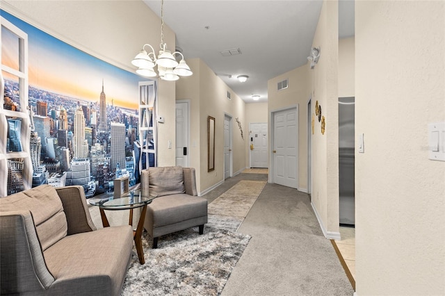 110 Watling Way Unit 25204, Davenport, FL 33837 - living room with a chandelier, light colored carpet, and baseboards