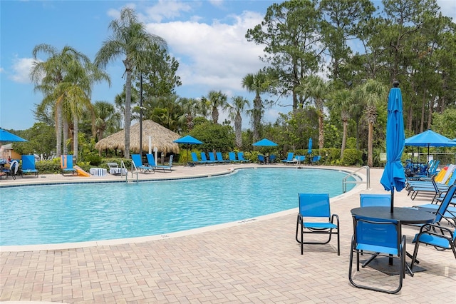 110 Watling Way Unit 25204, Davenport, FL 33837 - community pool featuring a patio area
