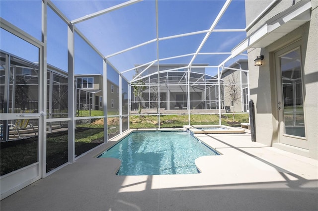 8964 Takeaway Way, Davenport, FL 33896 - view of swimming pool with a patio area, a lanai, and a pool with connected hot tub