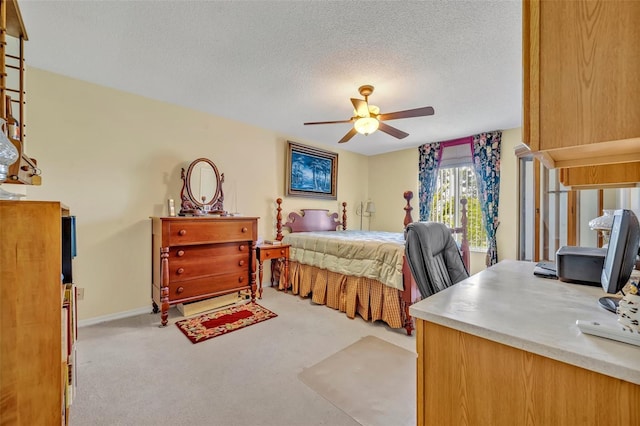 1115 Lake Francis Dr, Apopka, FL 32712 - carpeted bedroom featuring a textured ceiling, ceiling fan, and baseboards