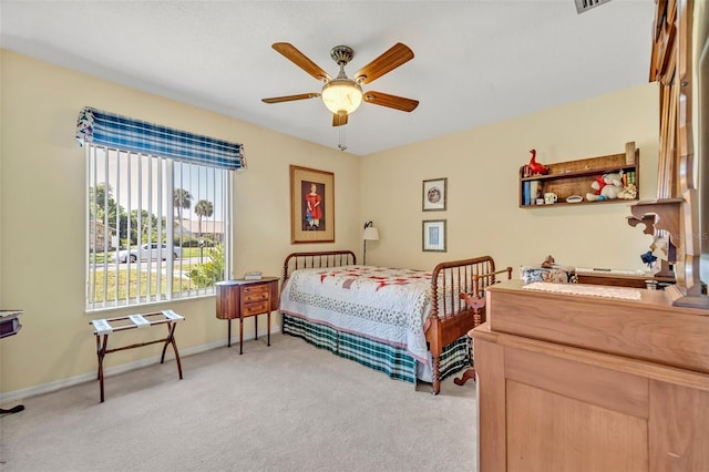 1115 Lake Francis Dr, Apopka, FL 32712 - bedroom featuring light carpet, baseboards, and a ceiling fan