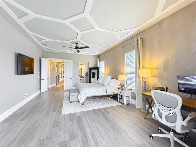 16246 Ravenna Ct, Montverde, FL 34756 - bedroom with baseboards, wood finished floors, and a ceiling fan
