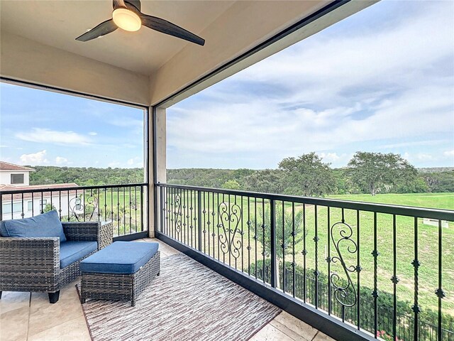 16246 Ravenna Ct, Montverde, FL 34756 - balcony with a ceiling fan