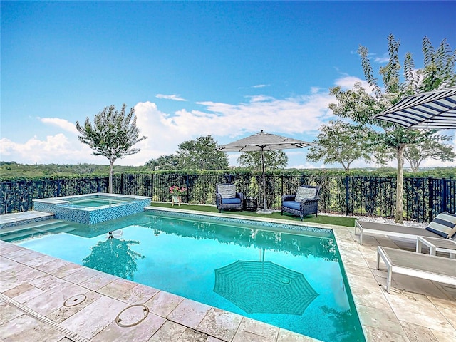 16246 Ravenna Ct, Montverde, FL 34756 - view of swimming pool with a patio area and a pool with connected hot tub