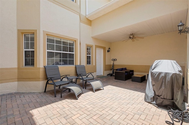 17404 Chateau Pine Way, Clermont, FL 34711 - view of patio featuring ceiling fan and an outdoor hangout area