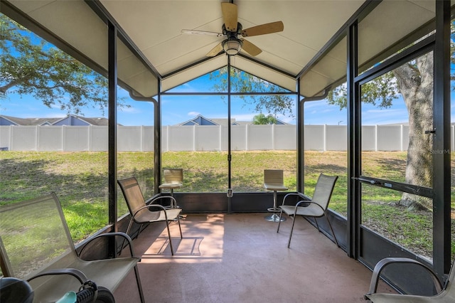 3938 Calabria Ave, Davenport, FL 33897 - sunroom / solarium with a ceiling fan and lofted ceiling