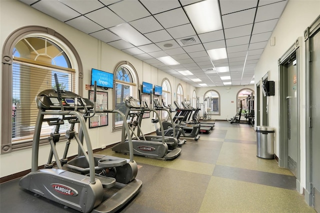 3938 Calabria Ave, Davenport, FL 33897 - exercise room with a drop ceiling