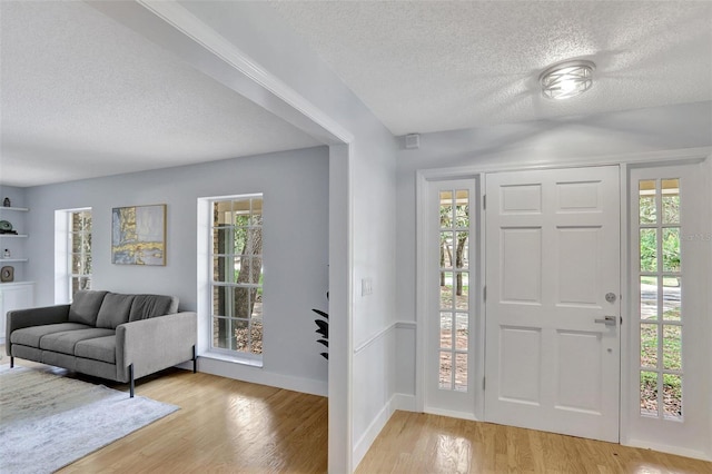 140 Sweet Bay Cir, Lake Mary, FL 32746 - entrance foyer featuring a textured ceiling, light wood-type flooring, and plenty of natural light