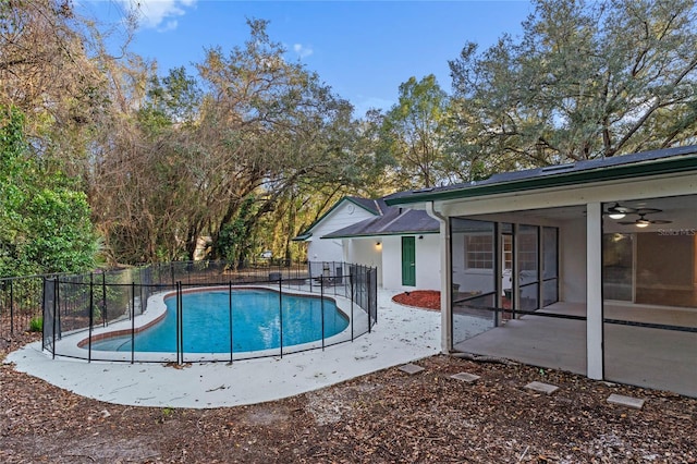 140 Sweet Bay Cir, Lake Mary, FL 32746 - view of pool with a patio area, ceiling fan, and a sunroom