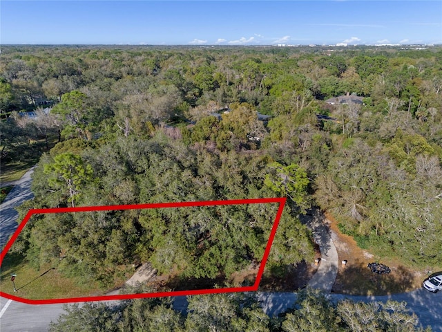 140 Sweet Bay Cir, Lake Mary, FL 32746 - aerial view of property and surrounding area with a heavily wooded area and property boundaries highlighted