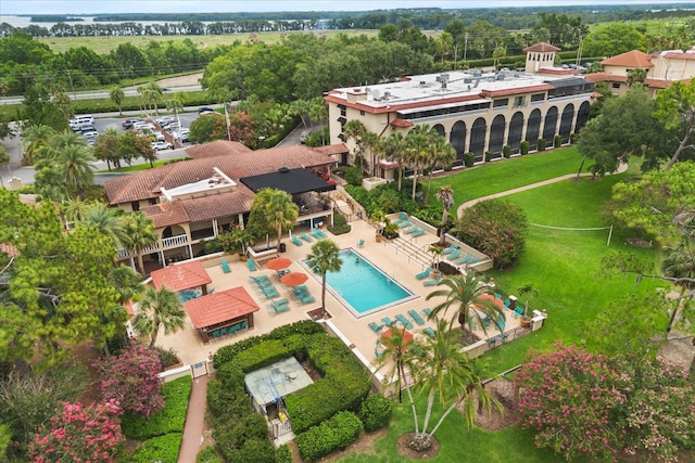 14 Camino Real Blvd Unit 14, Howey In The Hills, FL 34737 - bird's eye view of a pool area