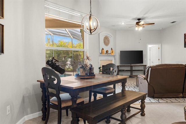 2359 Baronsmede Ct, Winter Garden, FL 34787 - dining room with ceiling fan, light tile patterned floors, and recessed lighting