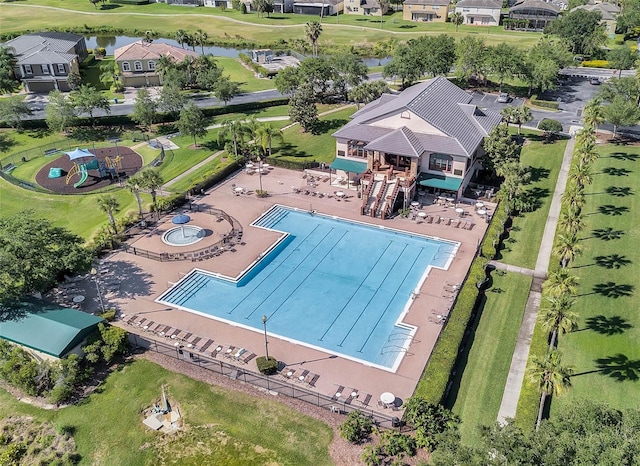 2359 Baronsmede Ct, Winter Garden, FL 34787 - bird's eye view of a pool and a large body of water