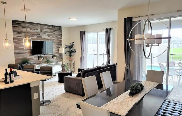 456 Ocean Course Ave, Davenport, FL 33896 - dining space featuring light marble finish floors