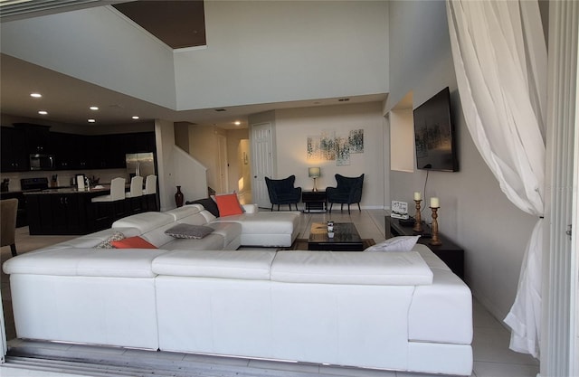 1544 Nassau Point Trl, Kissimmee, FL 34747 - living room with recessed lighting and a high ceiling