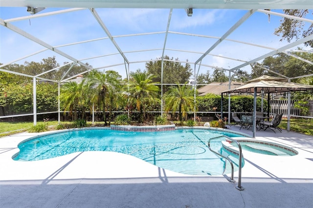 718 Glen Eagle Dr, Winter Springs, FL 32708 - view of pool featuring a gazebo, a patio, and a lanai