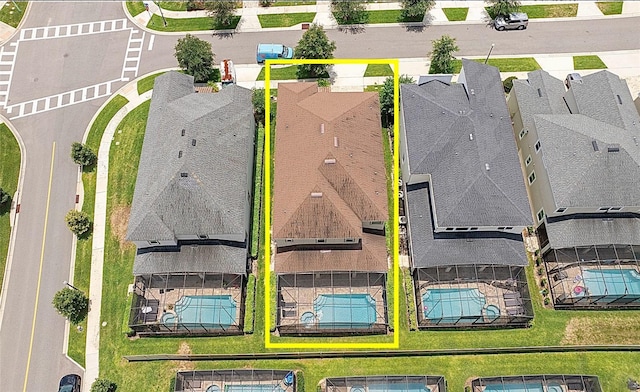 1505 Nassau Point Trl, Kissimmee, FL 34747 - aerial perspective of suburban area featuring property boundaries highlighted