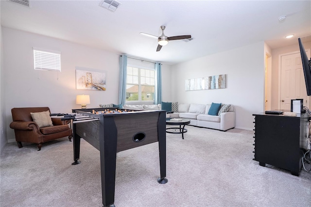 1505 Nassau Point Trl, Kissimmee, FL 34747 - rec room featuring light colored carpet and a ceiling fan