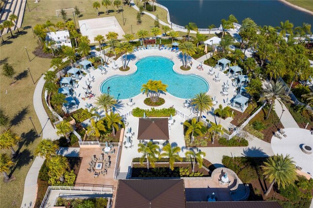 1505 Nassau Point Trl, Kissimmee, FL 34747 - bird's eye view of a pool and a nearby body of water