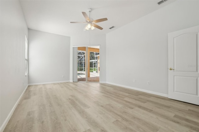 604 Cheviot Ct, Apopka, FL 32712 - spare room with a ceiling fan, light wood finished floors, and baseboards