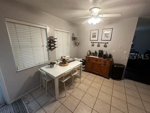 1511 Hobson St, Longwood, FL 32750 - dining room with a ceiling fan and light tile patterned floors