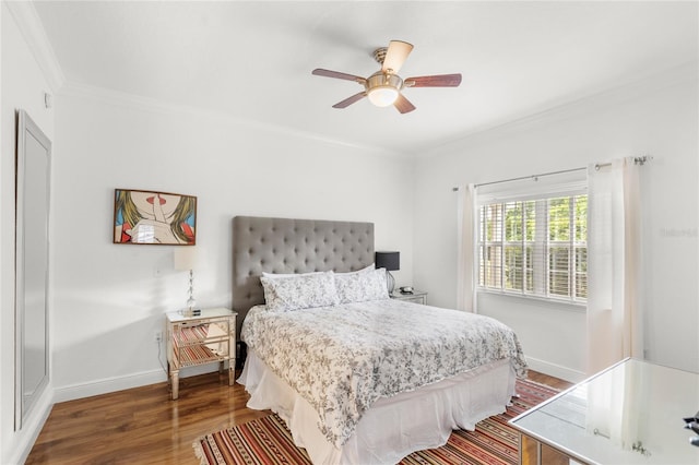 7650 Whisper Way Unit 104, Reunion, FL 34747 - bedroom featuring wood finished floors, ornamental molding, baseboards, and ceiling fan