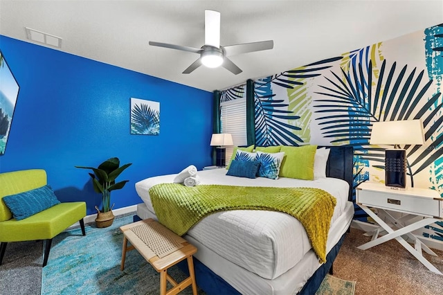 4161 Paragraph Dr, Kissimmee, FL 34746 - carpeted bedroom with a ceiling fan