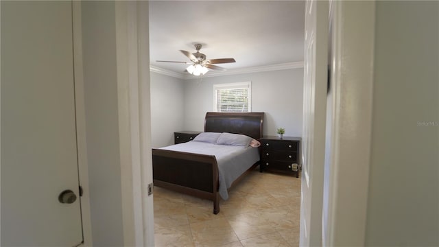 3223 Dragoon Pl, Orlando, FL 32818 - bedroom with crown molding and ceiling fan