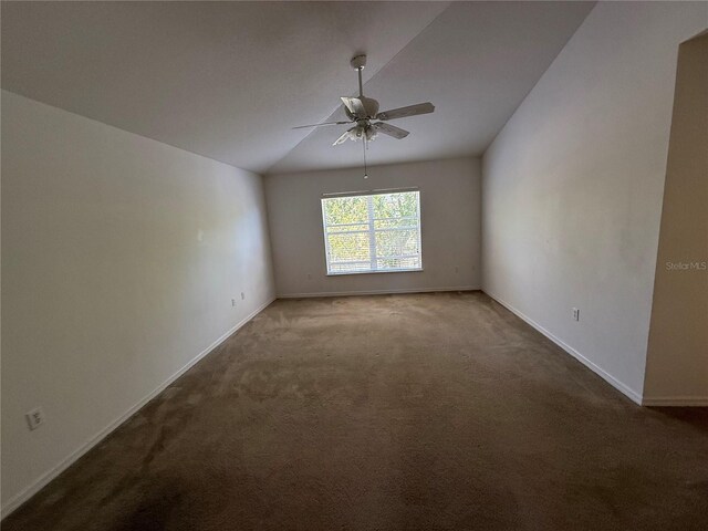 436 Hammerstone Ave, Haines City, FL 33844 - carpeted spare room with a ceiling fan, baseboards, and lofted ceiling