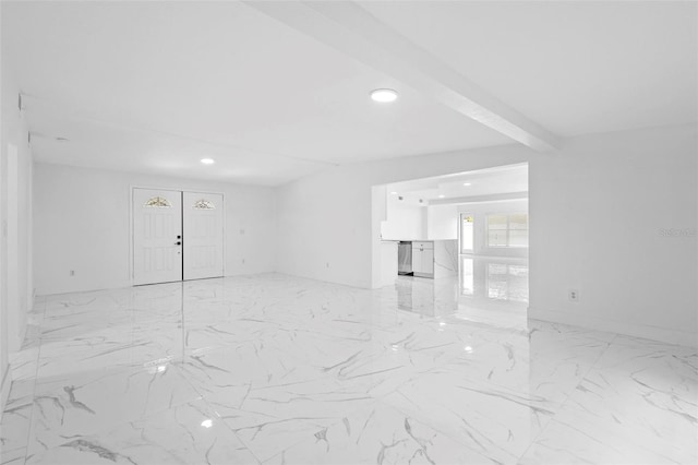 1511 E Horatio Ave, Maitland, FL 32751 - unfurnished living room with recessed lighting, light marble finish floors, and baseboards