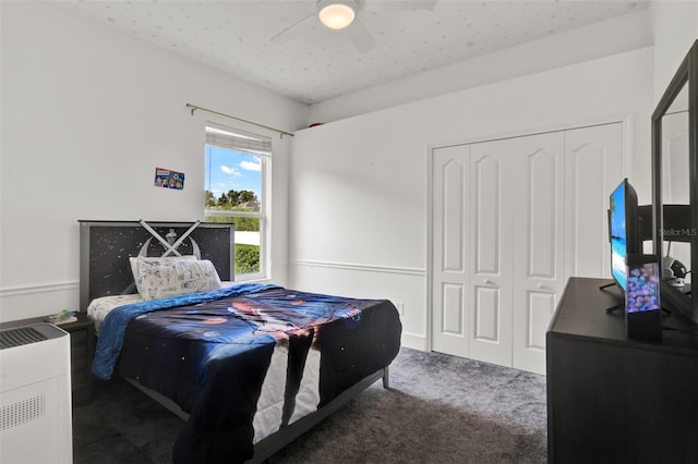 1932 Reed Hill Dr, Windermere, FL 34786 - bedroom with carpet flooring, a closet, and a ceiling fan
