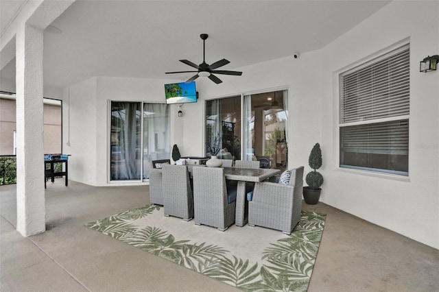 1932 Reed Hill Dr, Windermere, FL 34786 - view of patio featuring outdoor dining area and ceiling fan