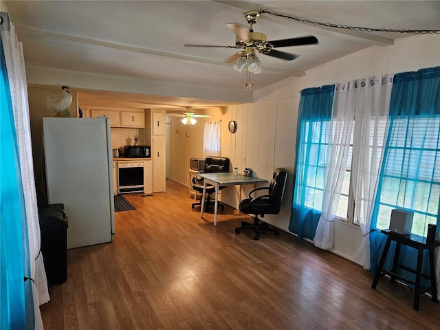 1525 Hilltop Rd, Casselberry, FL 32707 - office space featuring a ceiling fan and wood finished floors