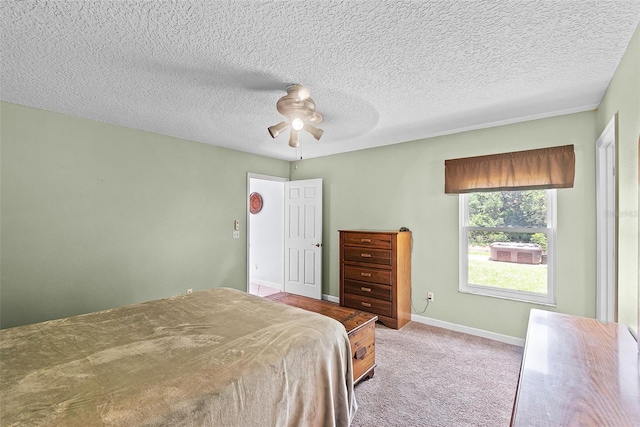 891 Licaria Dr, Ocoee, FL 34761 - carpeted bedroom with a ceiling fan, a textured ceiling, and cooling unit