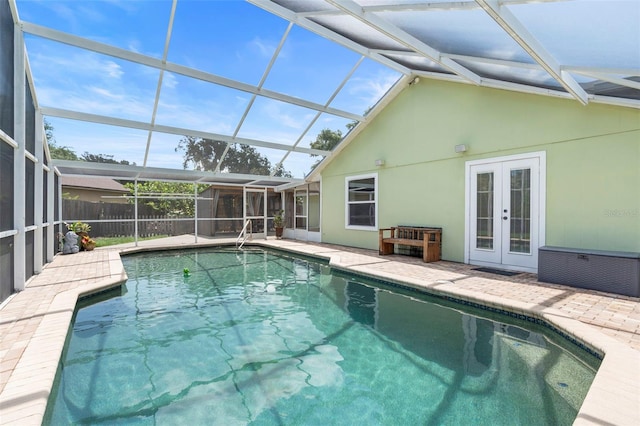 6906 Sawmill Blvd, Ocoee, FL 34761 - view of pool featuring french doors, a patio area, and glass enclosure