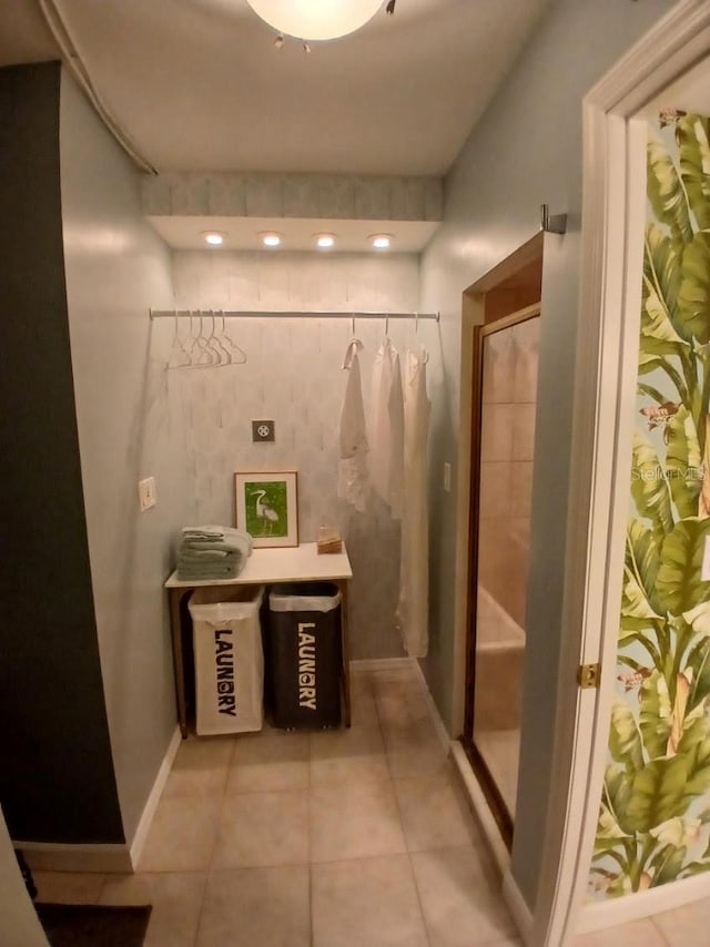 400 E Colonial Dr Unit 910, Orlando, FL 32803 - bathroom featuring a shower stall and tile patterned floors